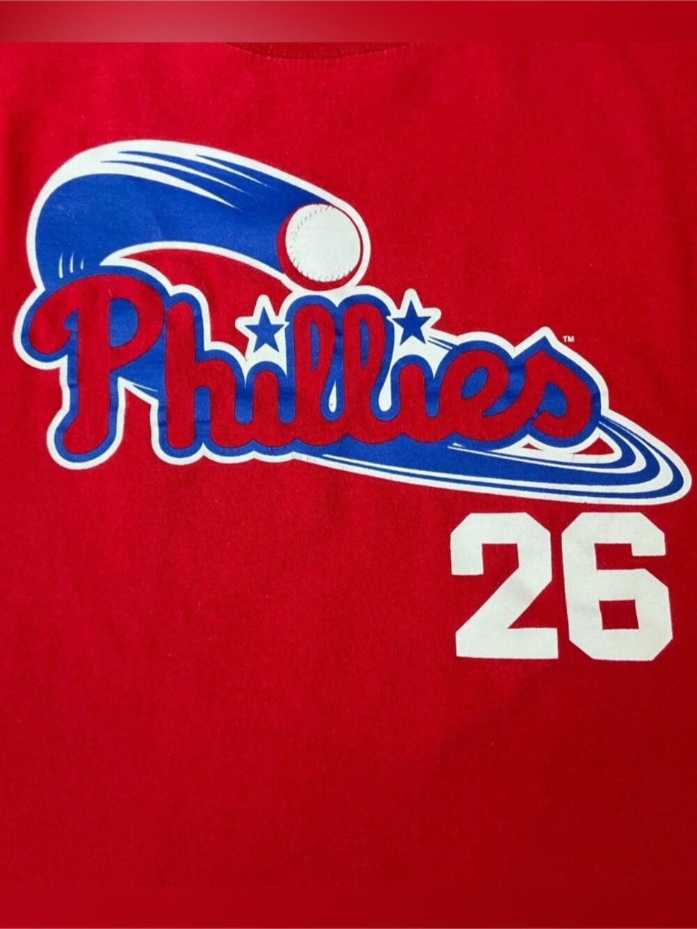 Phillies MLB Tee Shirt Jersey Cotton 2007 Chase Utley #26 Red Unisex Men Medium - Picture 4 of 16